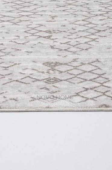 Novo Home Halı Kişiye Özel Ölçü Yolluk Halısı 100x600 Lotus LTS0205 Beyaz - 4