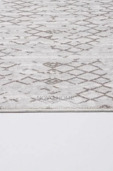 Novo Home Halı Kişiye Özel Ölçü Yolluk Halısı 100x250 Lotus LTS0205 Beyaz - 4