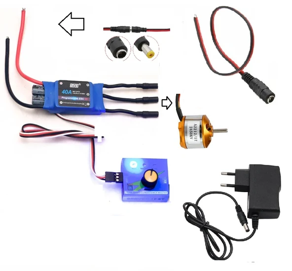 30A ESC Devreli Adaptörlü ESC Testerli Çeşitli Drone Motoru Hız Kontrolü Öğrenci Deney Seti - Resim 5