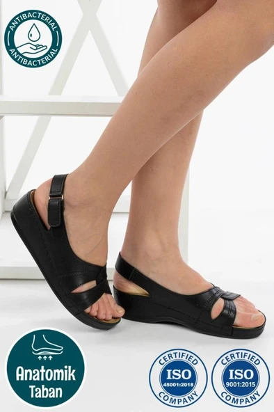 ROY JONES 1817 SİYAH COMFORT CASUAL ANATOMİK RAHAT KALIP SANDALET