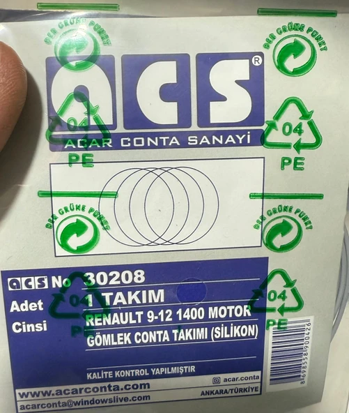 Gömlek Contası Takım Renault R12 1400 Cc