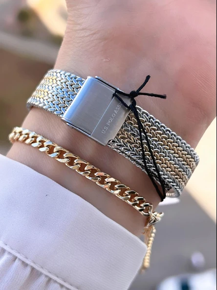 U.S.POLO ASSN Çelik Kordon 3 Atm Suya Dayanıklı Kadın Kol Saati+Bileklik Hediyeli USPA.2105.05 - Resim 3