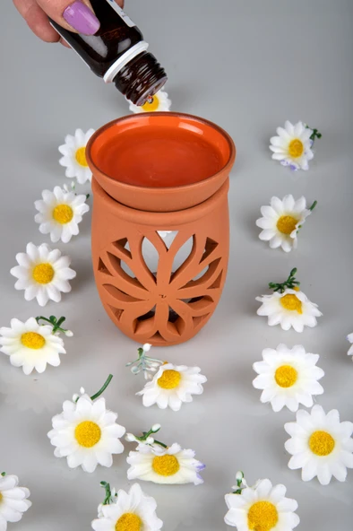 Lotus Çiçeği  El Yapımı Çömlek Buhurdanlık Tütsülük (483483) - 5