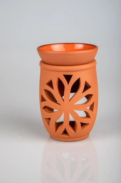 Lotus Çiçeği  El Yapımı Çömlek Buhurdanlık Tütsülük (483483) - 3