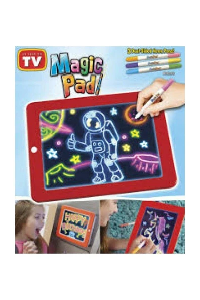 Magic Pad Çocuk Eğitici Sihirli Işıklı Kalemli Öğretici Pili Pad (483483) - 3