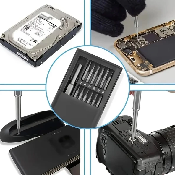 25 Parça Çok Fonksiyonlu Hassas Tornavida Seti - Telefon Tablet Elektronik Tamir Tornavida Seti (483483) - 2