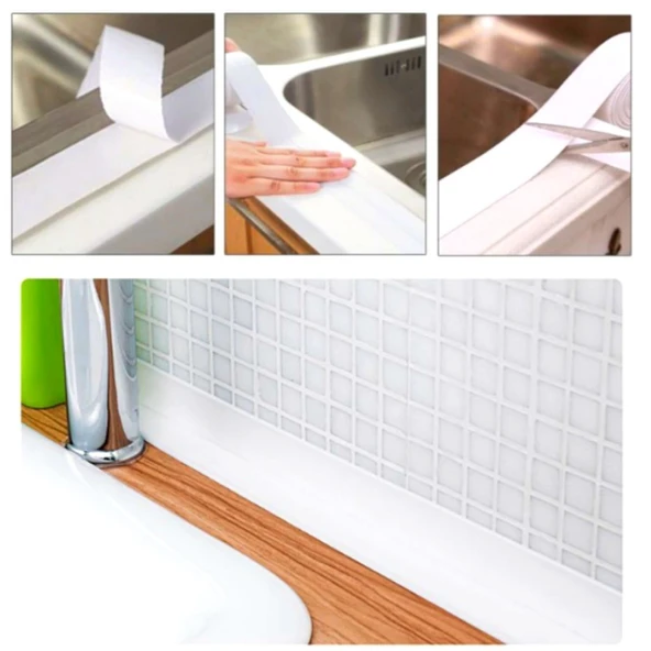 Gri Su Sızdırmaz Bant Lavabo Küvet Kenar Bandı (3.2m) (483483) - 4