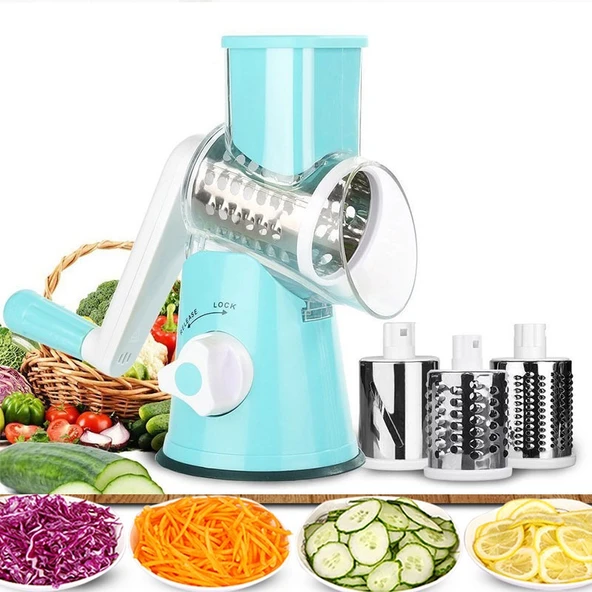 Tutma Kollu Çevirmeli Pratik Rulo Rende Drum Grater (483483) - 5