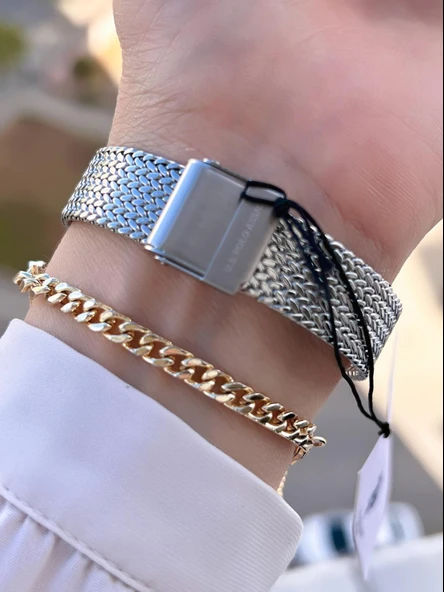 U.S.POLO ASSN Çelik Kordon 3 Atm Suya Dayanıklı Kadın Kol Saati+Bileklik Hediyeli USPA.2105.03 - Resim 3