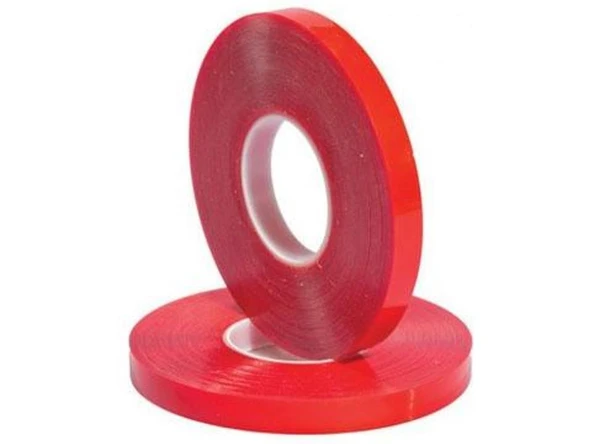 Çift Taraflı Akrilik Silikonize Bant 18 mm x 2 metre Kırmızı VHB (483483) - 4