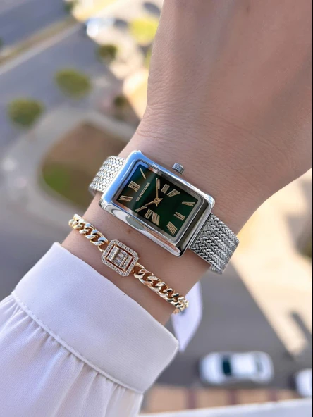 U.S.POLO ASSN Çelik Kordon 3 Atm Suya Dayanıklı Kadın Kol Saati+Bileklik Hediyeli USPA.2105.03 - Resim 2