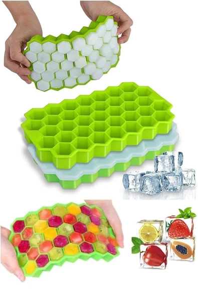 37 Bölmeli Silikon Petek  Buz Kalıbı Buzluk (483483) - 4