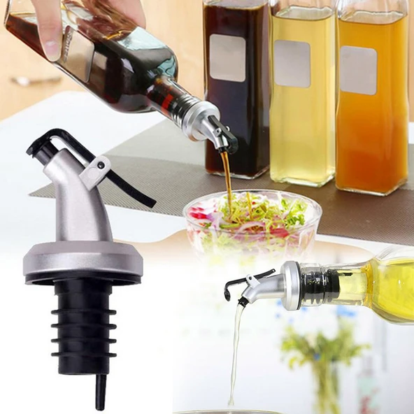 Kapaklı Şişe Ucu Servis Aparatı Damlalık Yağdanlık Tıpa (483483) - 5
