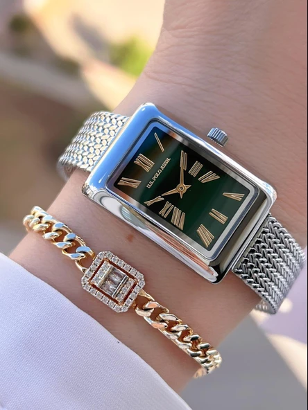 U.S.POLO ASSN Çelik Kordon 3 Atm Suya Dayanıklı Kadın Kol Saati+Bileklik Hediyeli USPA.2105.03 ürün görseli