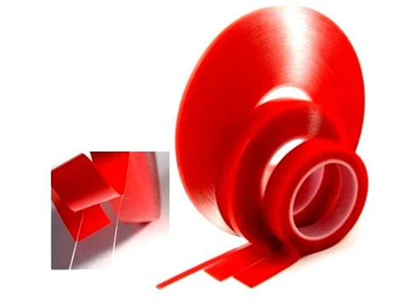 Çift Taraflı Akrilik Silikonize Bant 18 mm x 2 metre Kırmızı VHB (483483) - 5