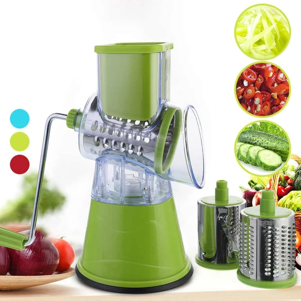 Tutma Kollu Çevirmeli Pratik Rulo Rende Drum Grater (483483) - 2