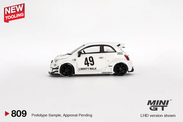 Mini GT LB-WORKS x Abas Works ABARTH 595 Gara White 809 - Resim 4