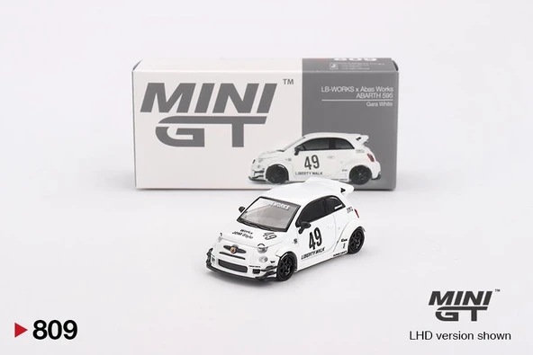 Mini GT LB-WORKS x Abas Works ABARTH 595 Gara White 809