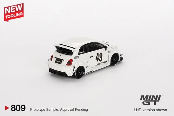 Mini GT LB-WORKS x Abas Works ABARTH 595 Gara White 809 - Resim 3