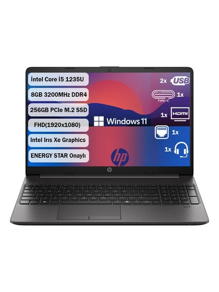 250 Intel Core i5 1235U 8GB 256GB SSD Windows 11 Home 15.6'' Taşınabilir Bilgisayar 9Y6U8AT