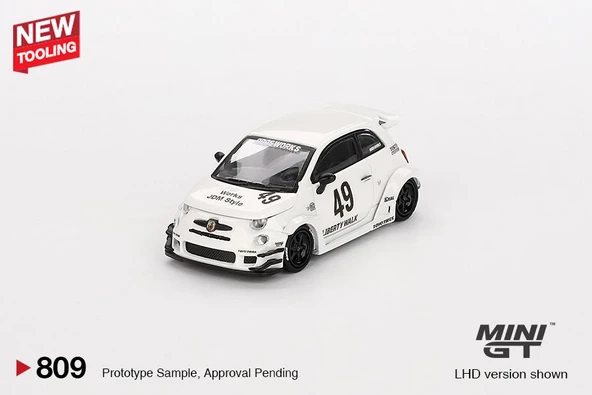 Mini GT LB-WORKS x Abas Works ABARTH 595 Gara White 809 - Resim 2
