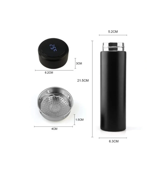 Dijital Sıcaklık Göstergeli Renkli Çelik Termos - 500 ML (483483) - 3