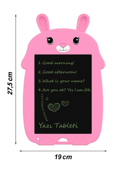 Tavşan Şekilli LCD Yazı ve Çizim Tableti  Çocuklar İçin Eğitici ve Eğlenceli Oyuncak Tablet - 6