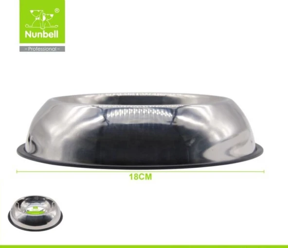Nunbell Çelik Oval Mama ve Su Kabı 18 cm - 1