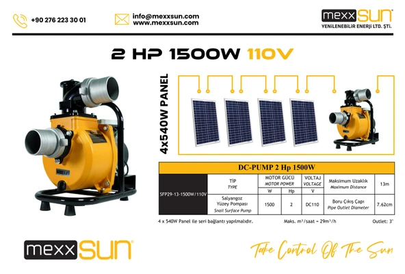 DC Yüzey Pompa 2Hp 1500W (SFP29-13-1500W/110V) - 2