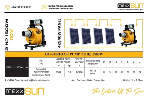 DC Yüzey Pompa 2Hp 1500W (SFP29-13-1500W/110V) - 3