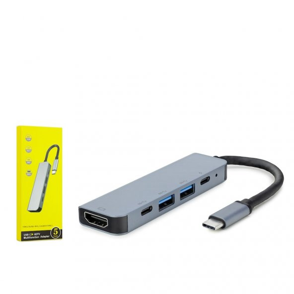 Hadron Hd4743 Type-c To Usb 3.0 5 Port Çevirici 4k Mac