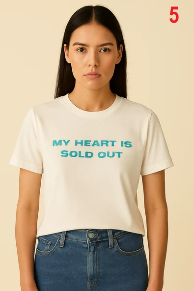 KADIN Baskılı 1. Kalite Tişört - 5