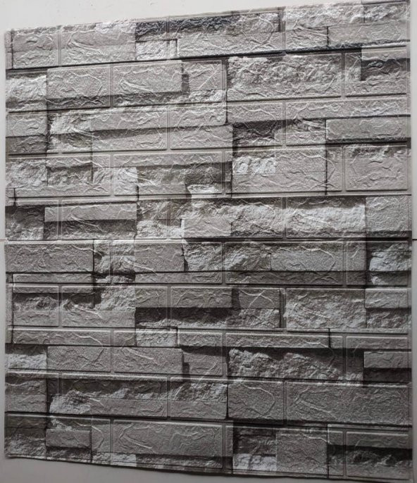 Yapışkanlı 3 Boyutlu Yığma Tuğla Gri Duvar Kağıdı 3d Panel NW115