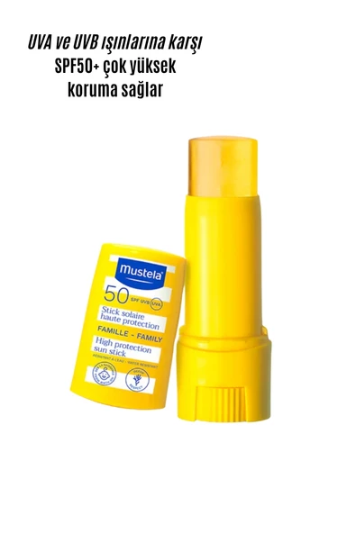 Mustela SPF50+ Çok Yüksek Koruma Faktörlü Güneş Stick 9 ml - 2