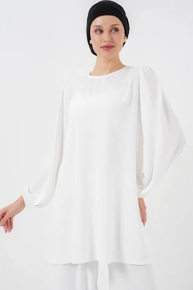Ayrobin Tunik Pantolon Alt Üst Takım 6712 - Beyaz - 2