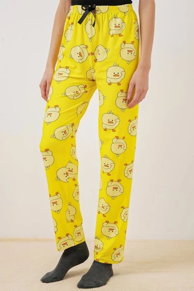 4323 Desenli Pijama Altı - Sarı - 2