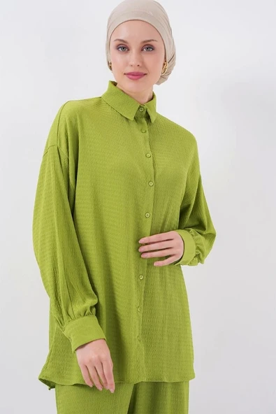 Örme Tesettür Alt Üst Takım 6711 - E.Yeşil - 2