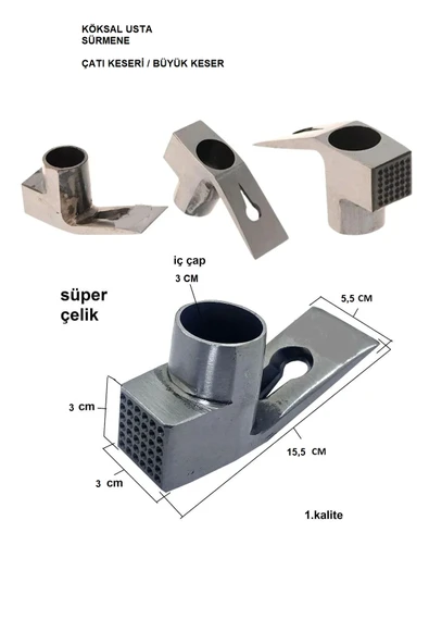 Sürmene Köksal Usta Dövme Çelik Usta Çatı Keseri Büyük Boy - 4