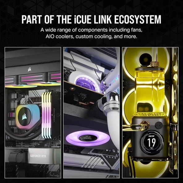 CORSAIR QX120 CO-9051024-WW 14CM RGB KASA FANI+HUB KIT BEYAZ 2-li paket - 6