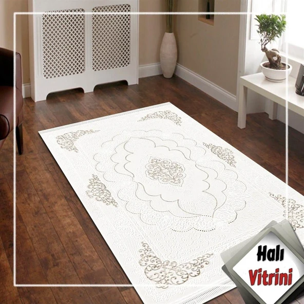 Dinarsu Halı Oval Halısı 80x300 Gold GD004 670 Krem - 2