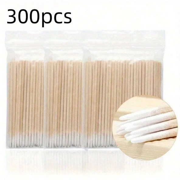 7cm Hassas Uçlu Pamuklu Çubuk - 300 Adet Beyaz Tek Uç