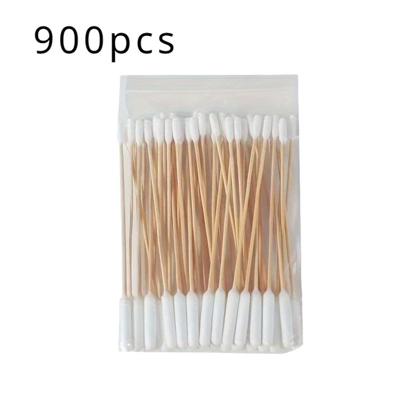 15cm Çift Uçlu Pamuklu Kulak Temizleme Çubuğu - Bambudan Sap - 100 Adet - 5
