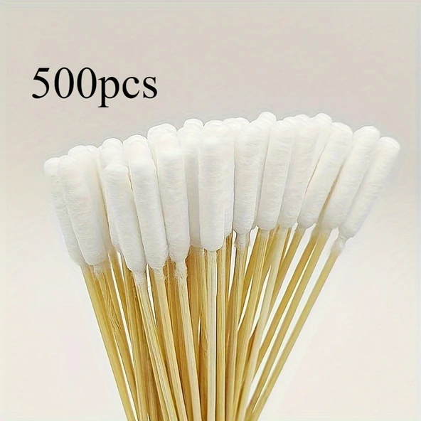 15cm Çift Uçlu Pamuklu Kulak Temizleme Çubuğu - Bambudan Sap - 100 Adet - 6