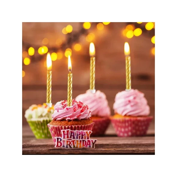 Sarmal Doğum Günü Mumları - 10 Adet Gümüş - Resim 3