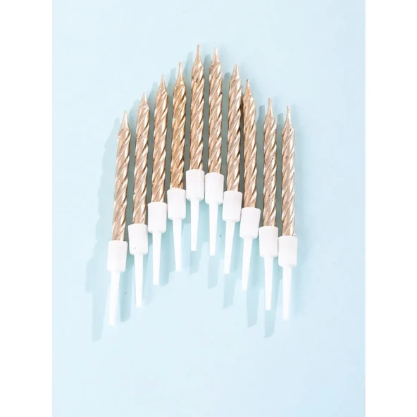 Sarmal Doğum Günü Mumları - 10 Adet Gümüş - Resim 4