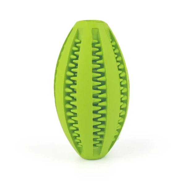 Yumuşak Evcil Hayvan Çiğneme Oyuncağı - Yeşil Rugby Topu - 12cm
