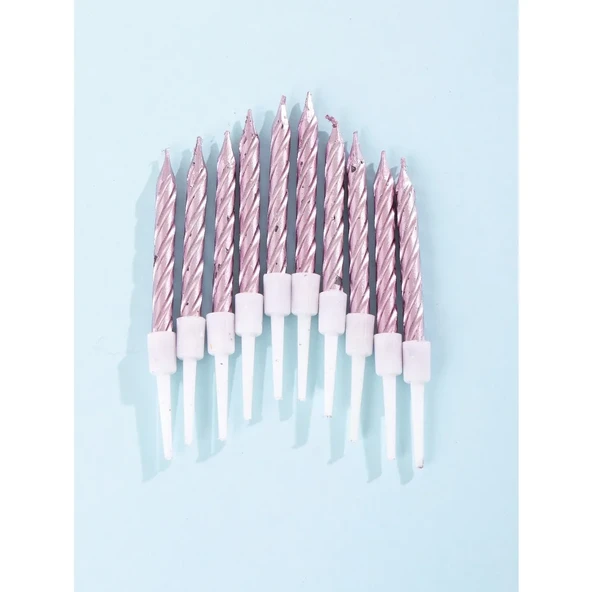 Sarmal Doğum Günü Mumları - 10 Adet Gümüş - Resim 7