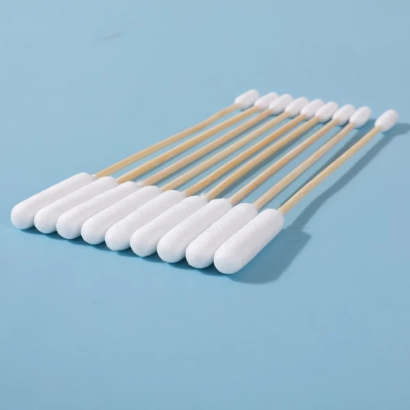 15cm Çift Uçlu Pamuklu Kulak Temizleme Çubuğu - Bambudan Sap - 100 Adet - 4