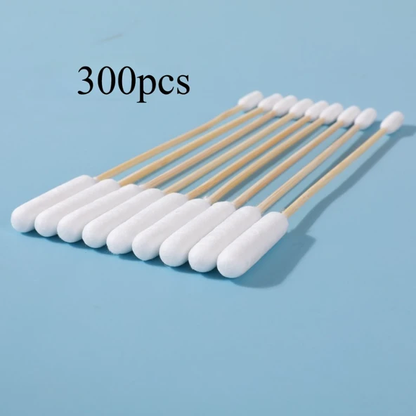 15cm Çift Uçlu Pamuklu Kulak Temizleme Çubuğu - Bambudan Sap - 300 Adet