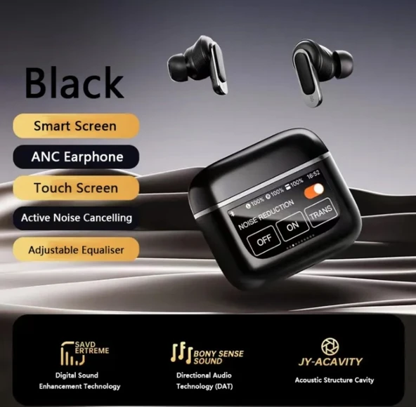 TWS V8 ANC+ENC Gerçek Kablosuz Bluetooth Gürültü Engelleyici Kulaklık - Siyah